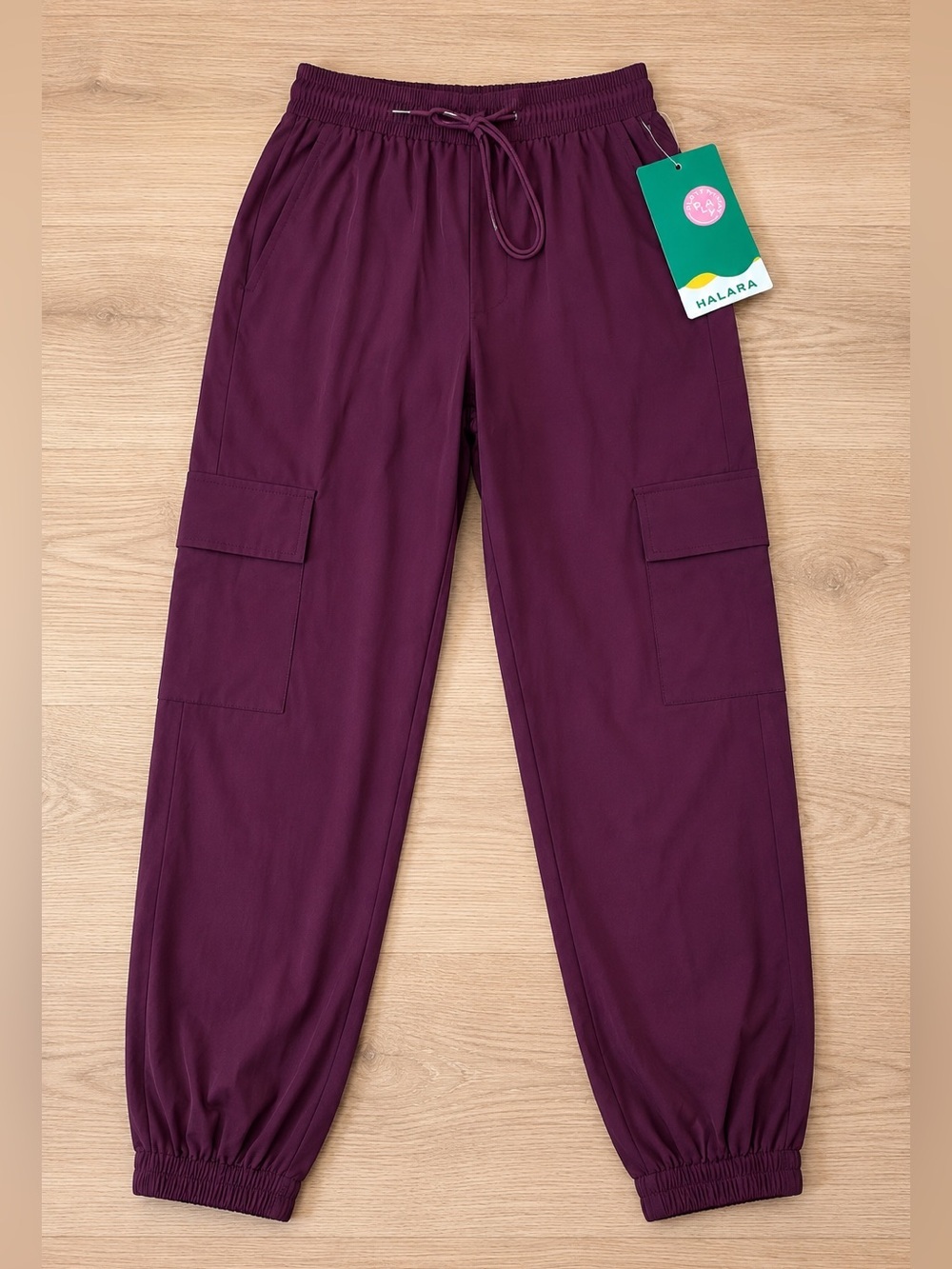 Halara Cargo Joggers Plum Utility Athleisure XS NWT